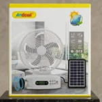 Andowl 12-Inch Rechargeable Solar Powered Fan & Bluetooth Speaker | Includes Solar Panel | Complete Loadshedding Solution South Africa