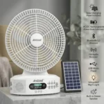 Andowl 12-Inch Rechargeable Solar Powered Fan & Bluetooth Speaker | Includes Solar Panel | Complete Loadshedding Solution South Africa