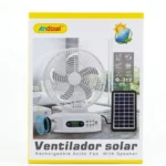 Andowl 12-Inch Rechargeable Solar Powered Fan & Bluetooth Speaker | Includes Solar Panel | Complete Loadshedding Solution South Africa