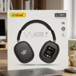 Andowl Q-EM60 Wireless Over-Ear Headphones with LED Battery Display, Super Bass, and Bluetooth 5.4 connection.