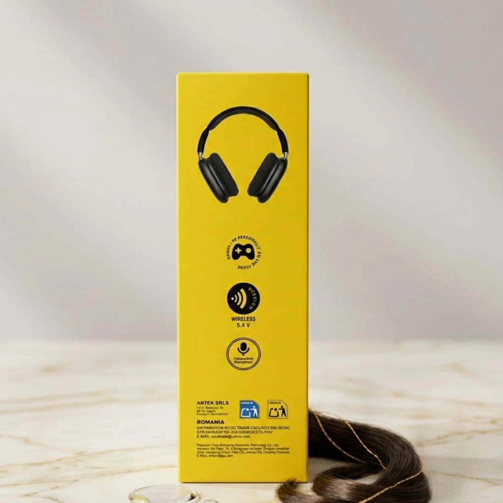 Andowl Q-EM60 Wireless Over-Ear Headphones with LED Battery Display, Super Bass, and Bluetooth 5.4 connection.