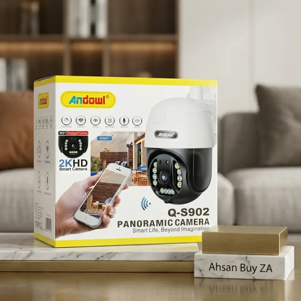 Built-in microphone and speaker for two-way audio communication on the Andowl Q-S902 smart IP camera.