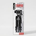 The black NeePho NP-610 tripod folded compactly next to its durable travel bag for easy transport across South Africa.