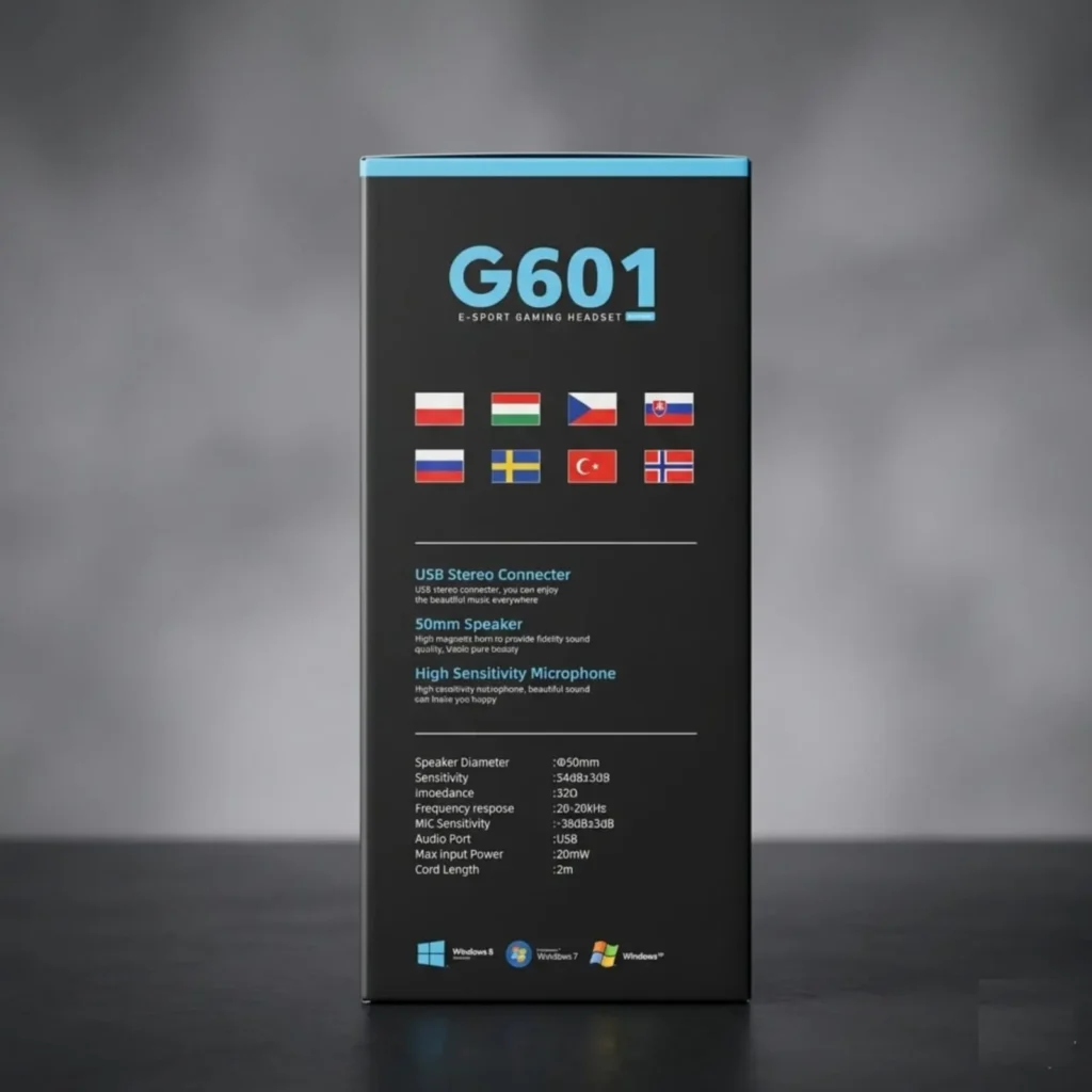 Close up of soft breathable over-ear cushions and dynamic RGB breathing lights on a gaming headset.