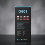 Close up of soft breathable over-ear cushions and dynamic RGB breathing lights on a gaming headset.