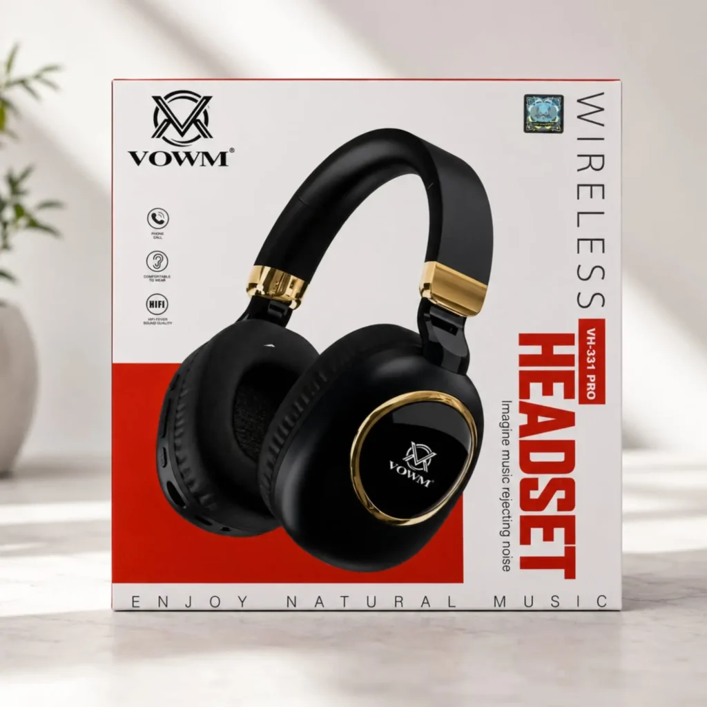 VOWM VH-331 PRO wireless headset front box design affordable over-ear bluetooth headphones South Africa