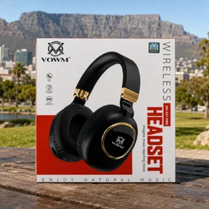 VOWM wireless bluetooth headphones with Cape Town background South Africa