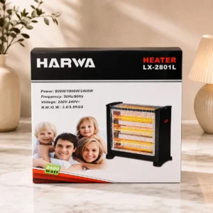 HARWA portable electric heater South Africa 2400W room heater front packaging view