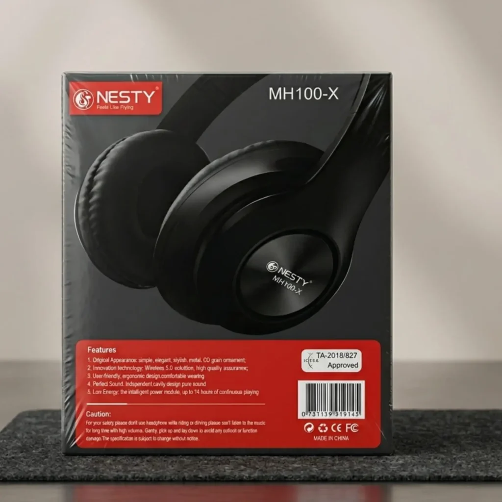 Nesty wireless headphones South Africa side box specifications Bluetooth 5.0